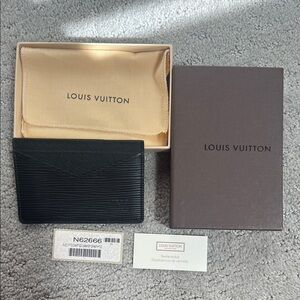 Louis Vuitton Black Epi Leather Card Holder